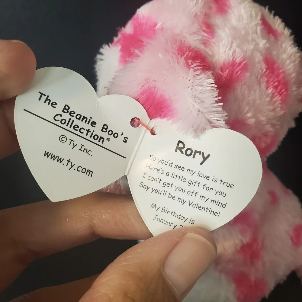 Ty Beanie Boos 2023 RORY the Valentine's Day Dog Pink Spotted 6